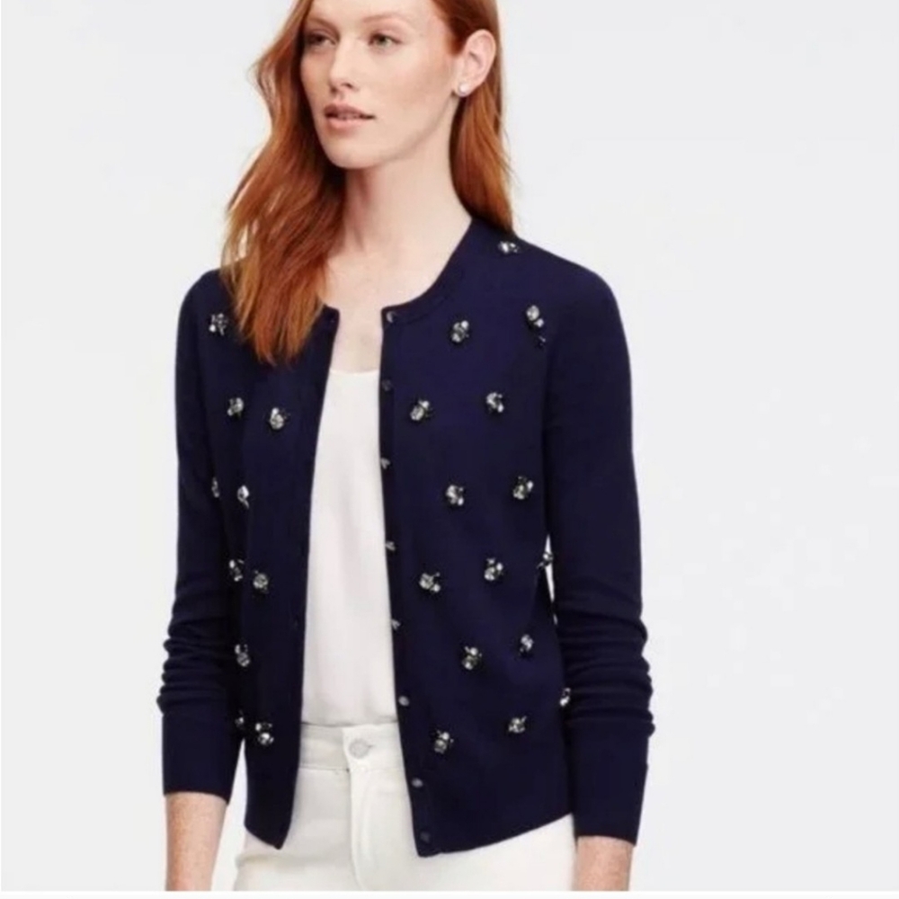 Ann Taylor Navy Cardigan XS